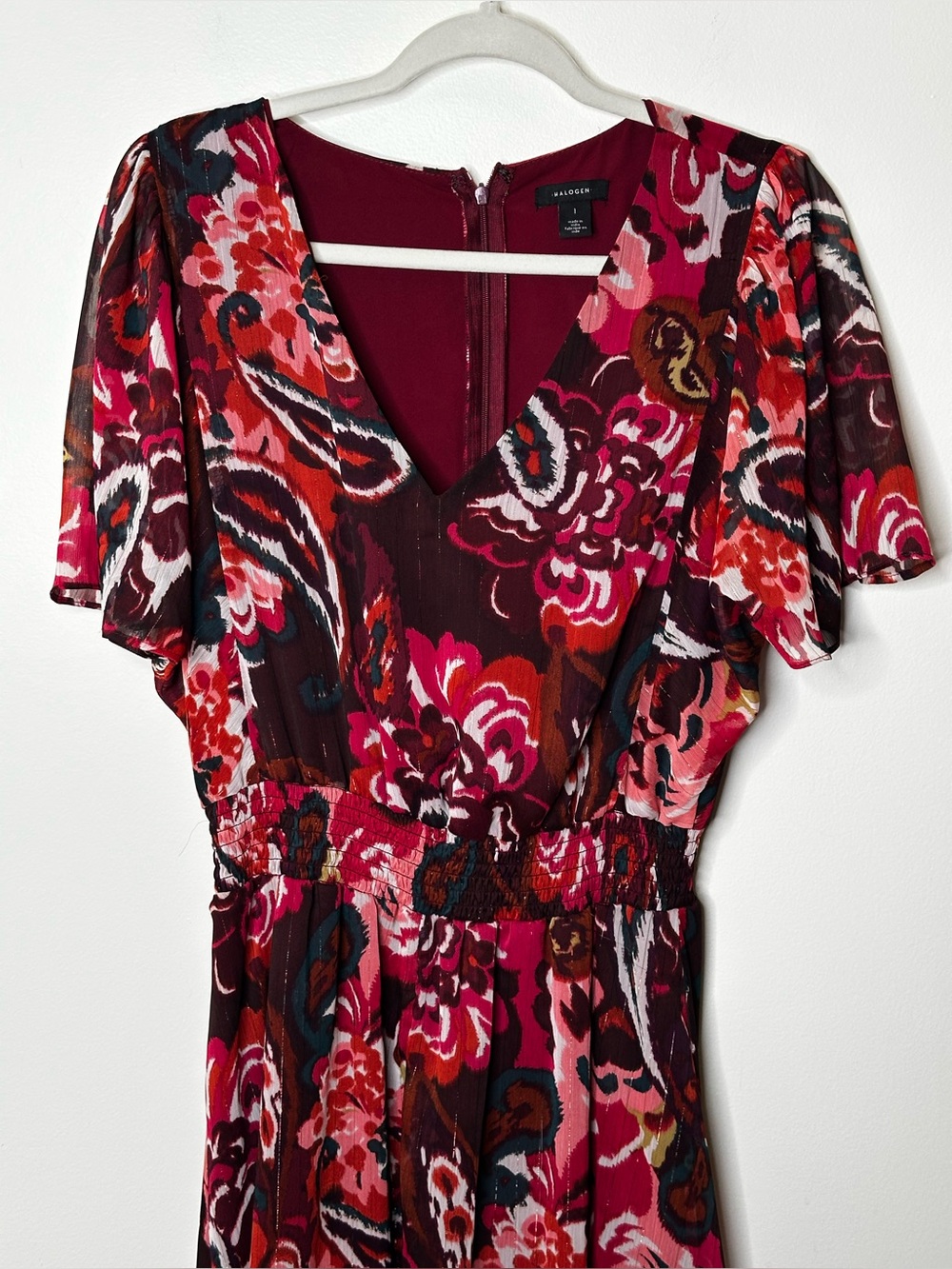 Halogen Floral Paisley Maxi Dress Size 1 ( L) - Picture 3 of 9
